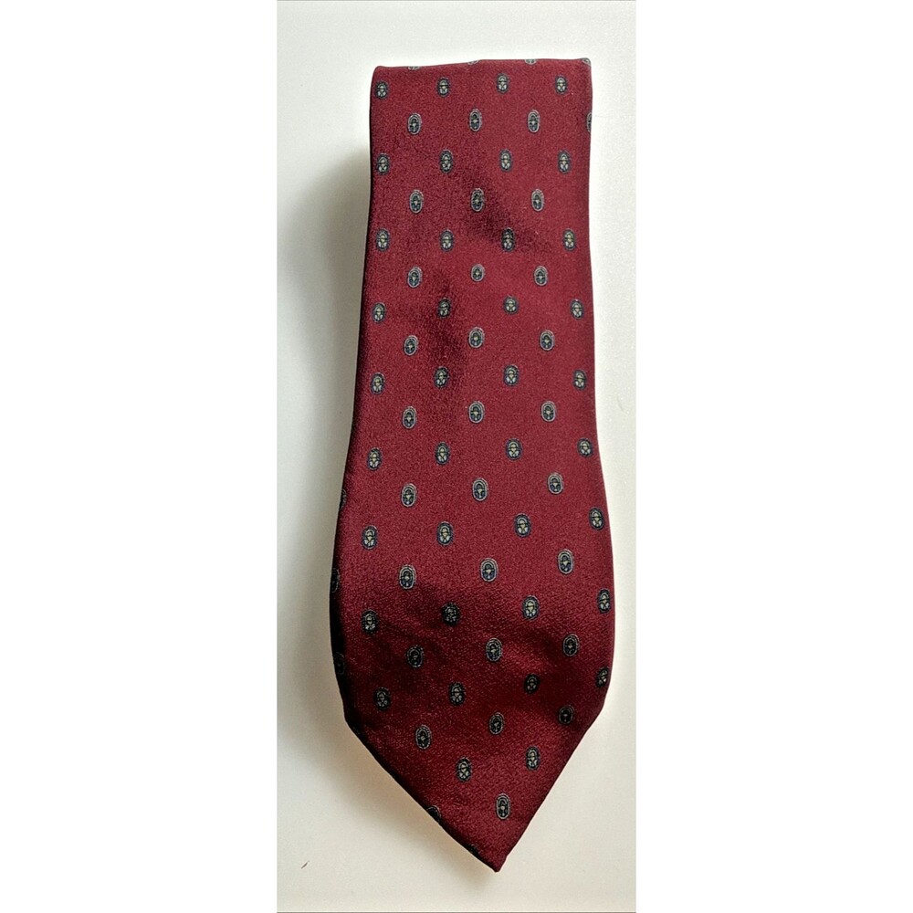 Richel De Luke Men's Silk Tie Burgundy 3” Wide Narrow Business Suite Accessory